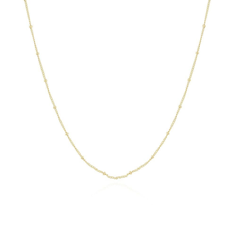 Co-186-Fo (50cm+5cm) Colar De Mini Bolinhas