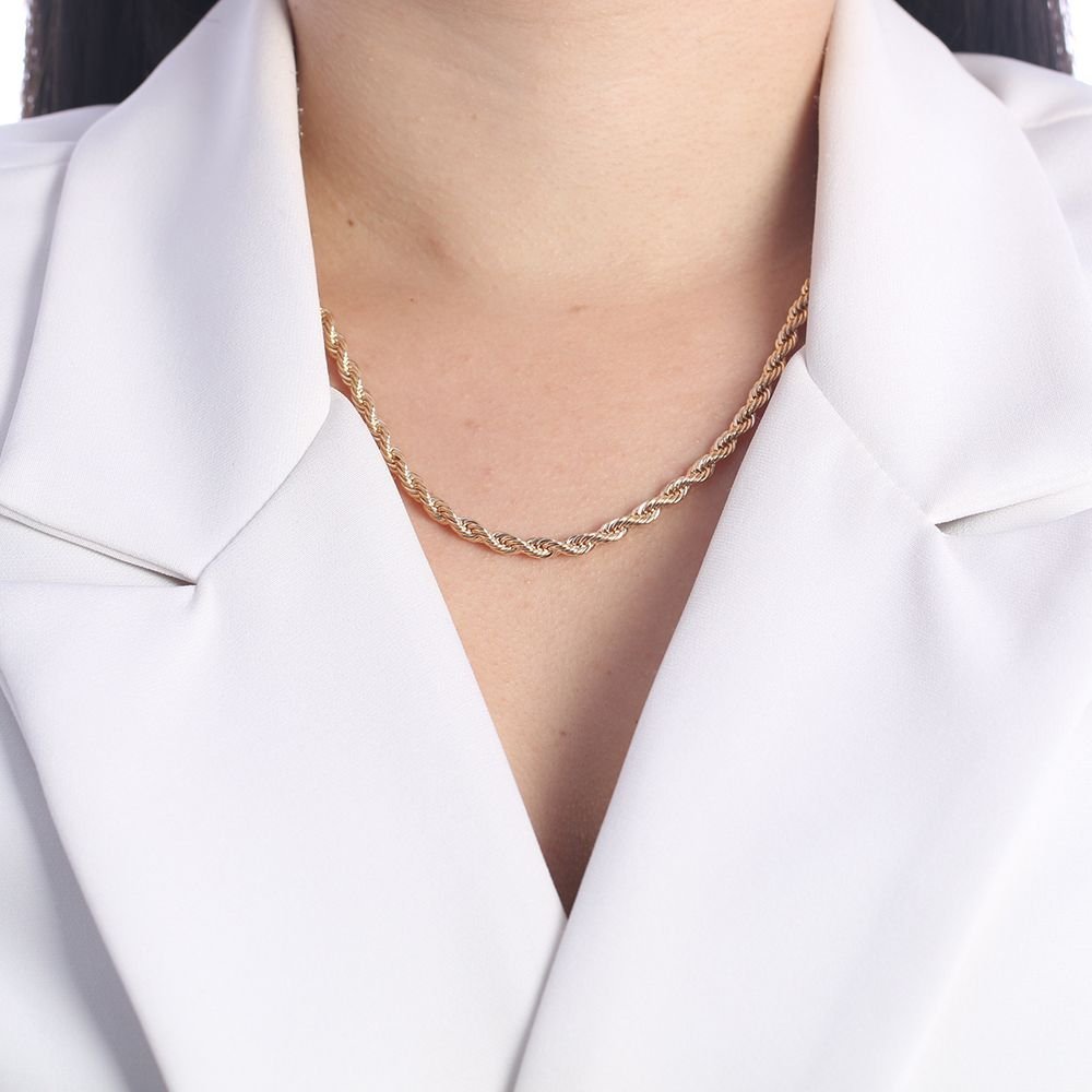 Co-210-Fo (32cm+10cm) Choker De Cordão Baiano (4mm)