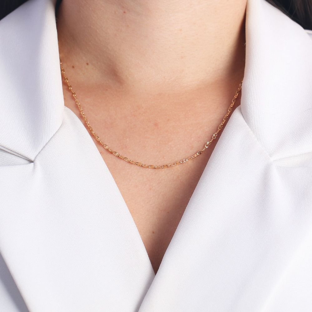 Co-231-Fo (50cm+5cm) Colar Longo Detalhado