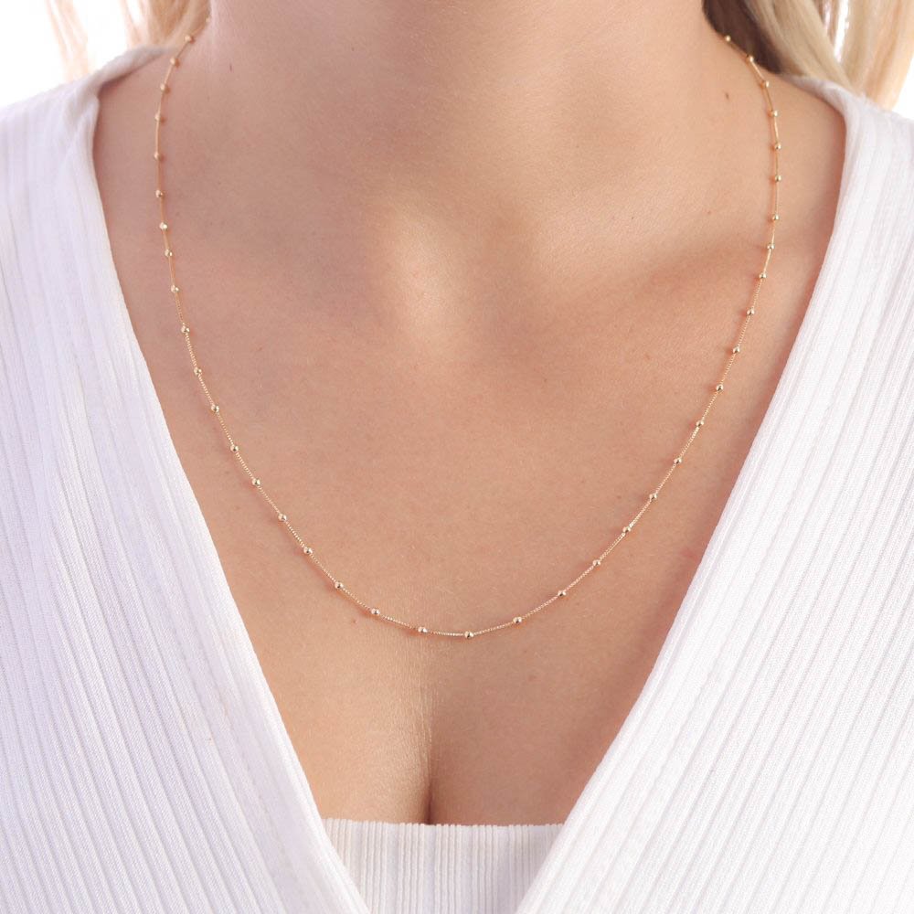 Co-257-Fo (40cm+40cm) Colar De Bolinhas