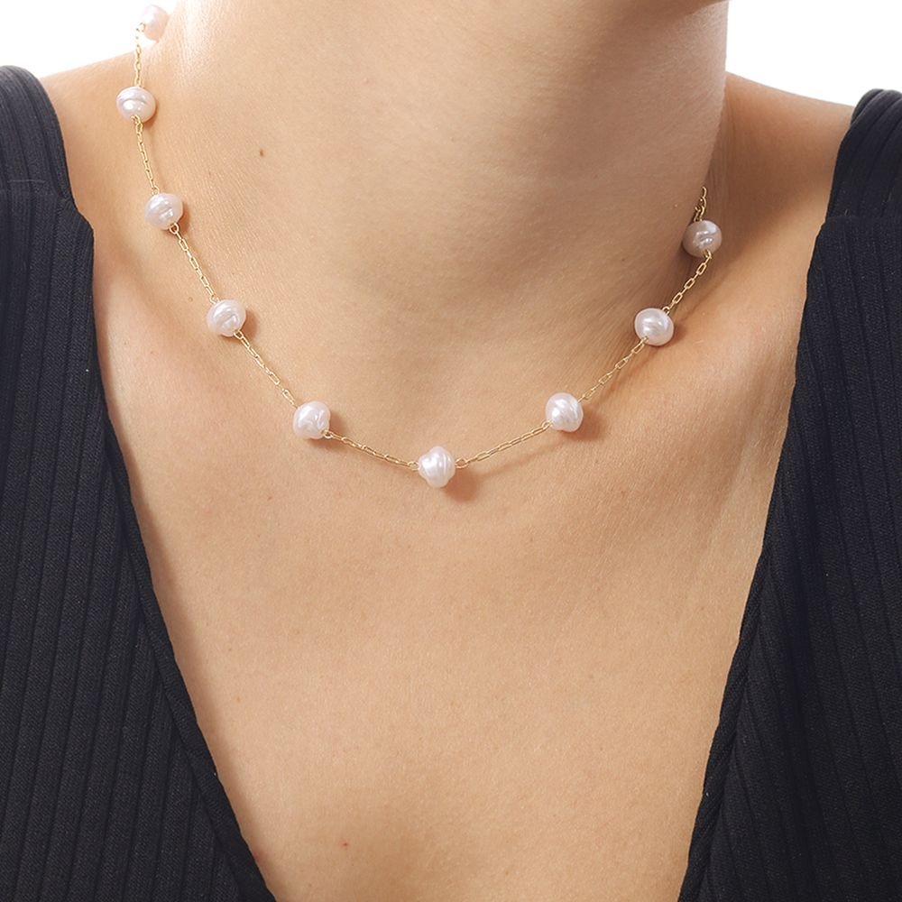 Co-358-Fo Choker Pérolas (32cm+10cm)