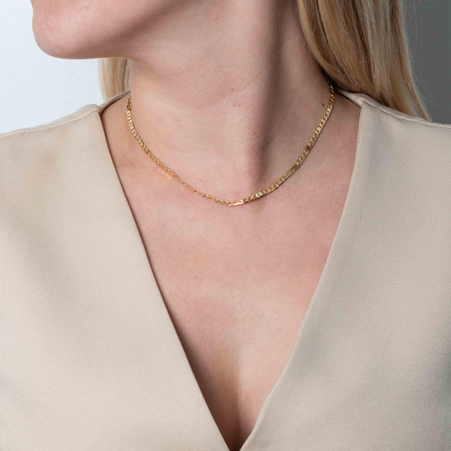 Co-384-Fo Choker De Elos Quadrados (32cm+10cm).
