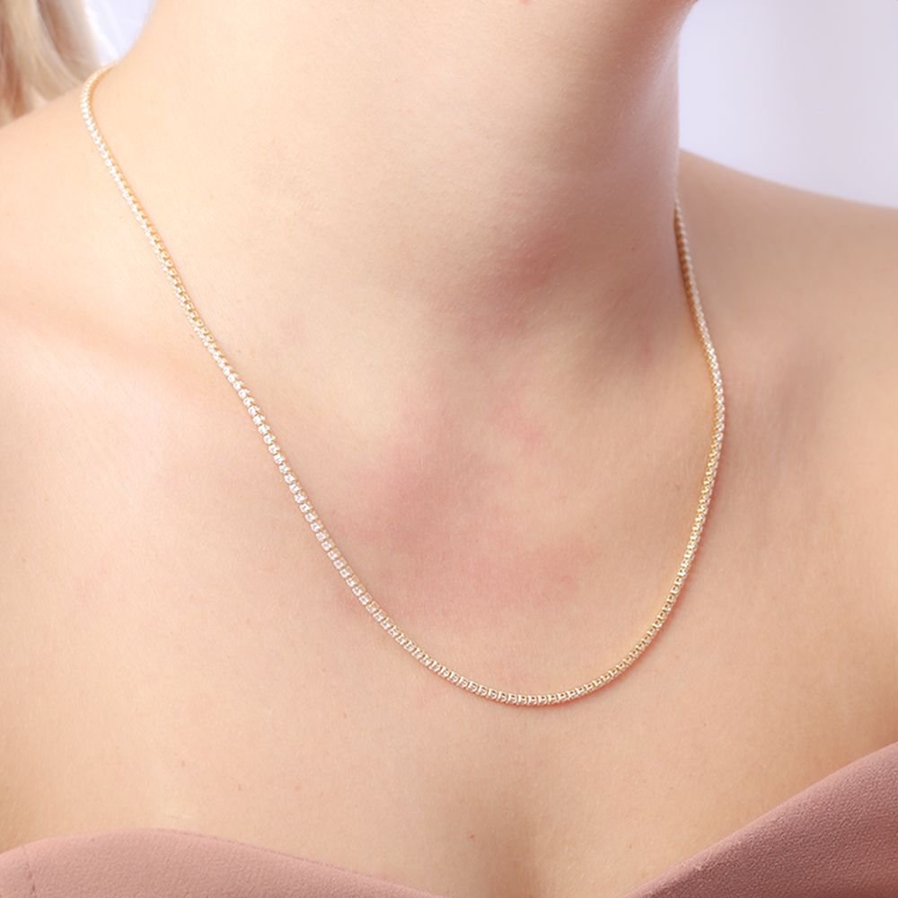 Co-41-Fo (45cm+5cm) Colar Longo De Riviera (1. 75mm) Co-41-Fo (45cm+5cm) Colar Longo De Riviera (1. 75mm)