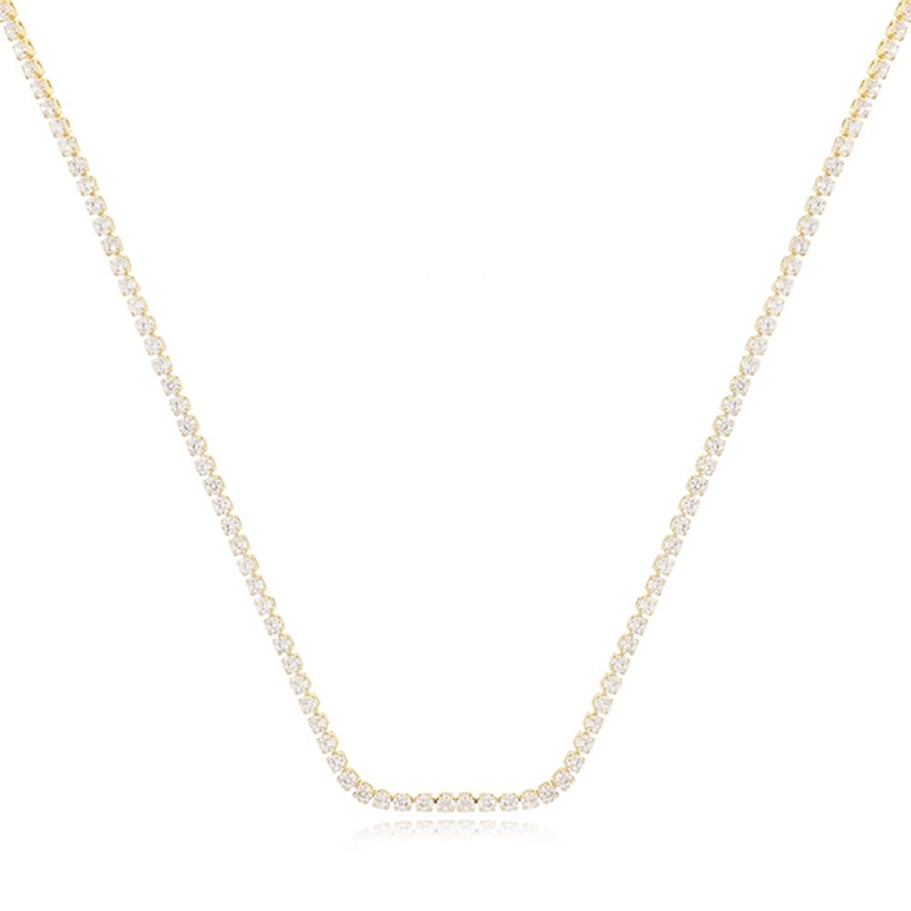 Co-48-Fo Colar Riviera Cristal (55cm+5cm)