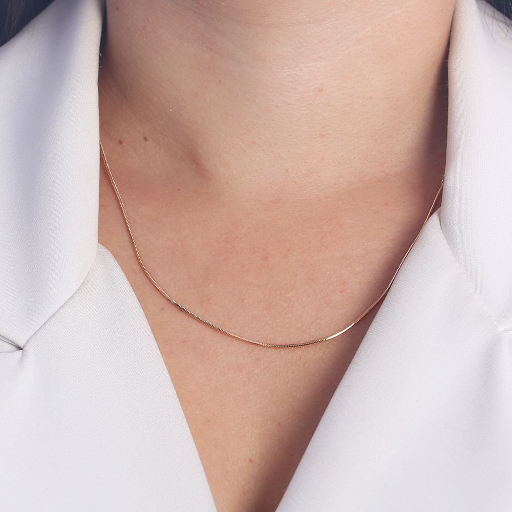 Co-96-Fo (40cm+5cm) Corrente Rabo De Rato Fina