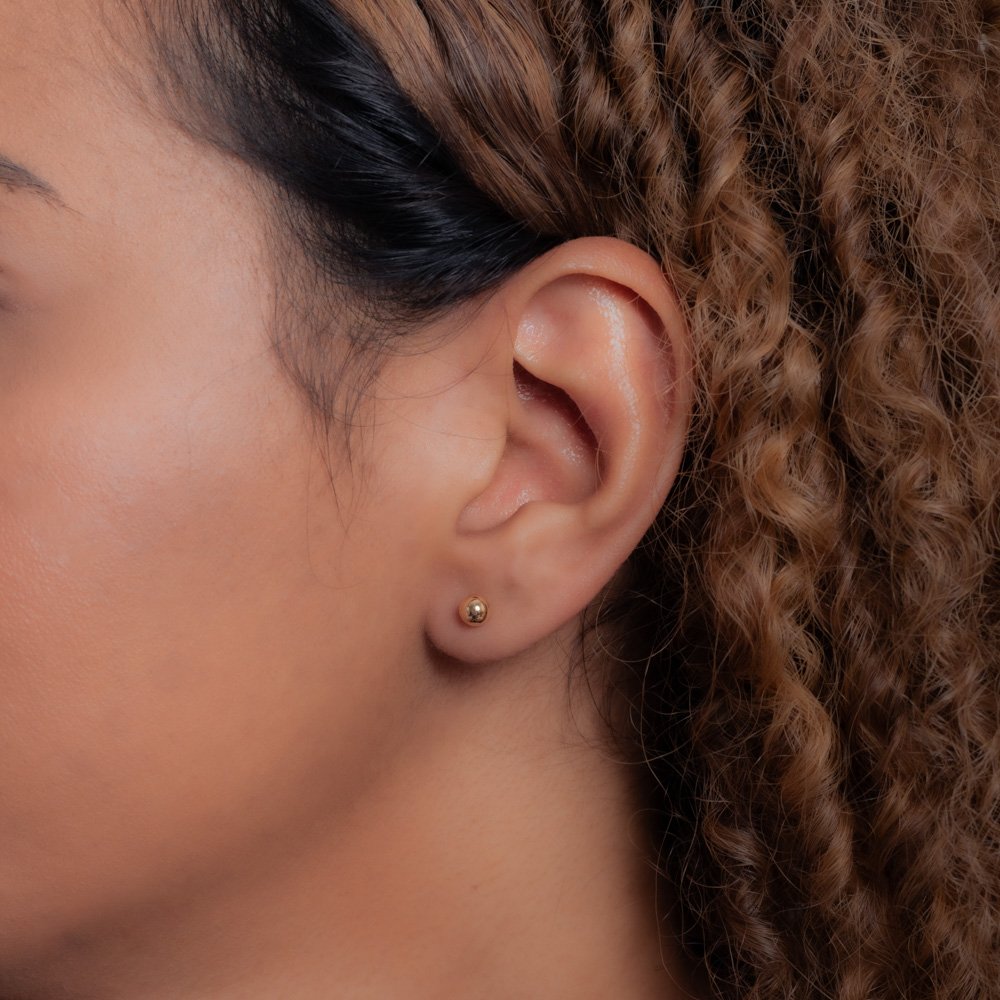 Cr6-06-Do (5mm) Brincos De Bolinhas Lisas Cartela Com 6 Pares