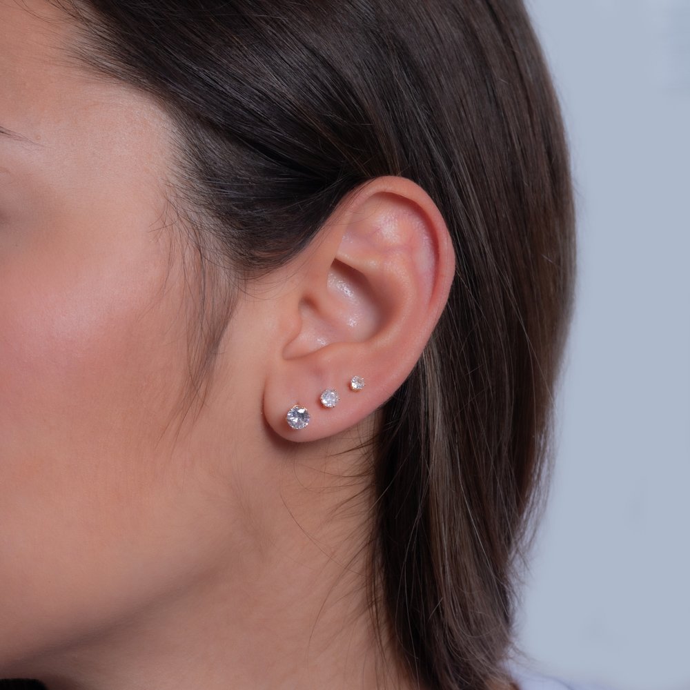 Cr6-18-Do Cartela De Brincos Com 6 Pares Cristal