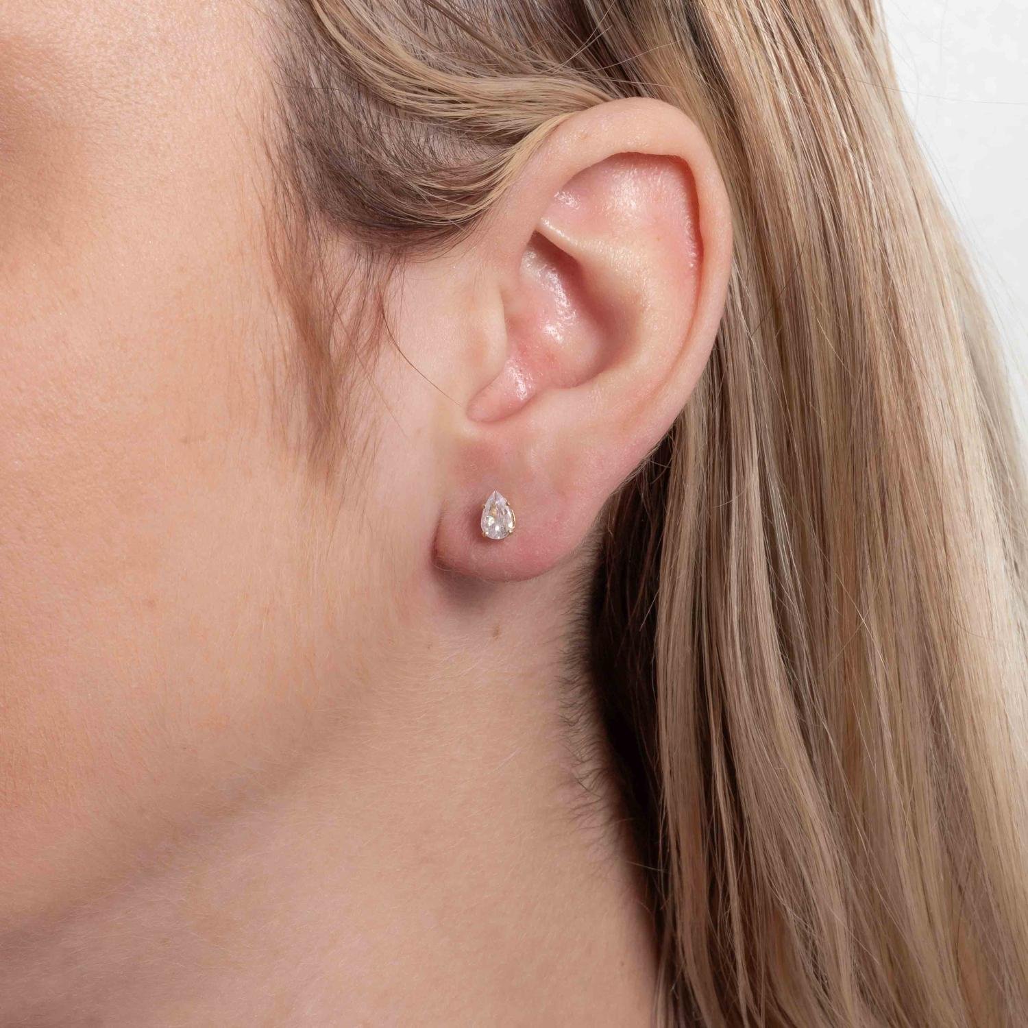 Cr6-27-Do (4x6mm) Brincos De Gotas Cartela Com 6 Pares Cristal