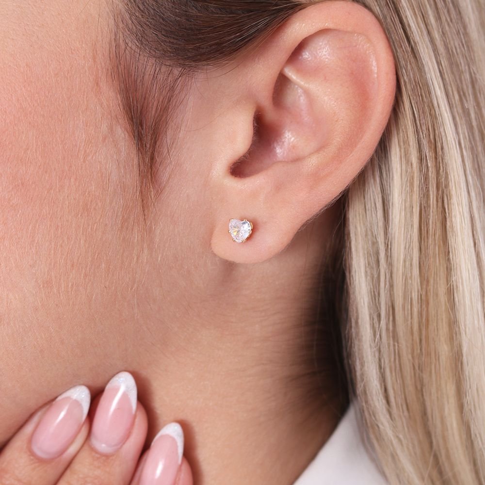 Cr6-34-Do (5mm) Brincos De Corações Cartela Com 6 Pares Cristal