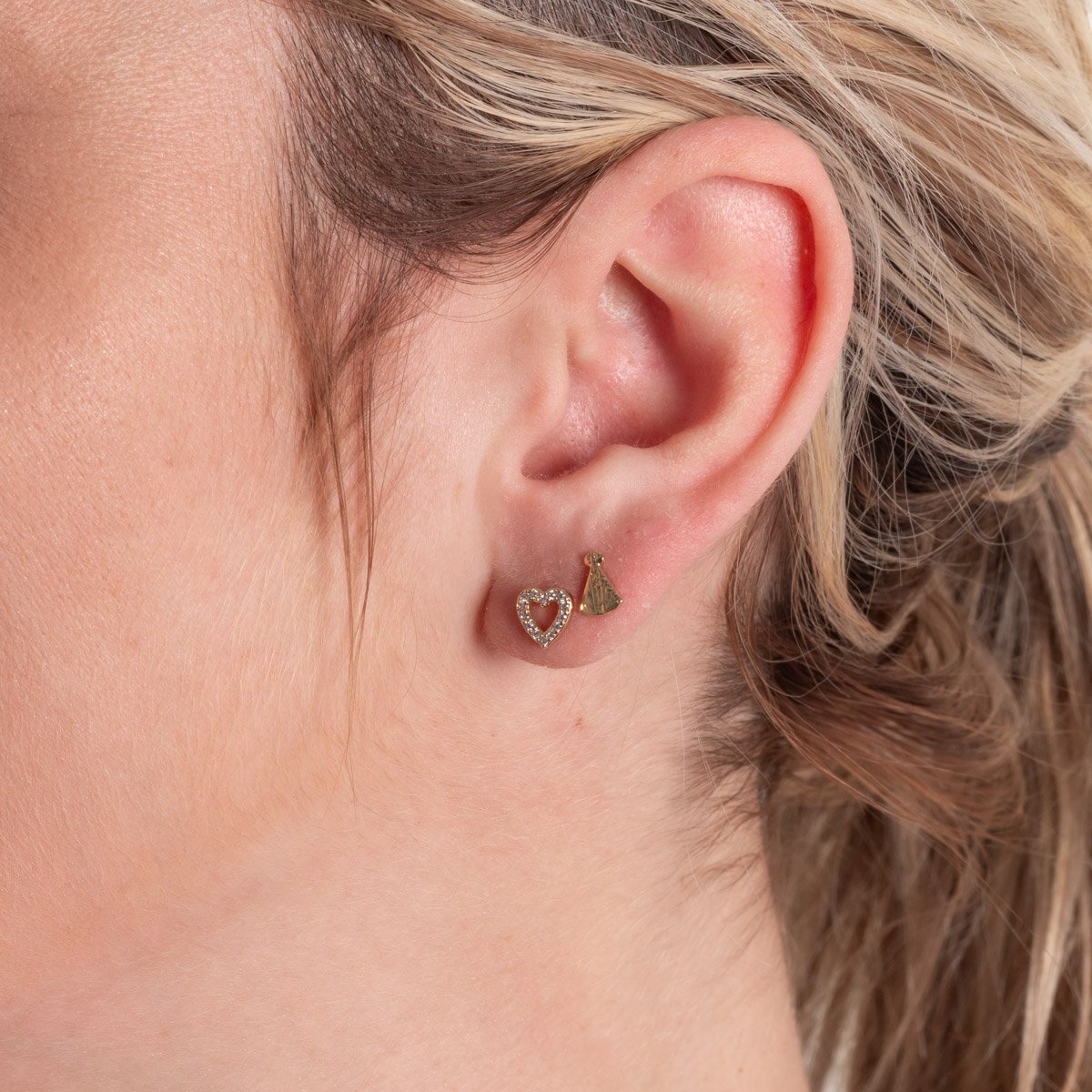 Duplo-112-Do Brinco Duplo De Coração Cristal E Nossa Senhora Aparecida.&Nbsp;