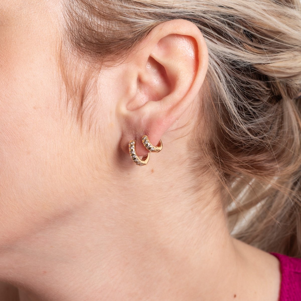 Duplo-139-Do Brinco Duplo De Argola Articulado Cravejado Cristal (9mm/13mm).