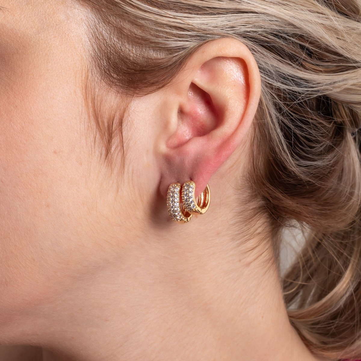 Duplo-151-Do Brinco Duplo De Argolas Articuladas Cravejados Cristal (13mm/15mm).