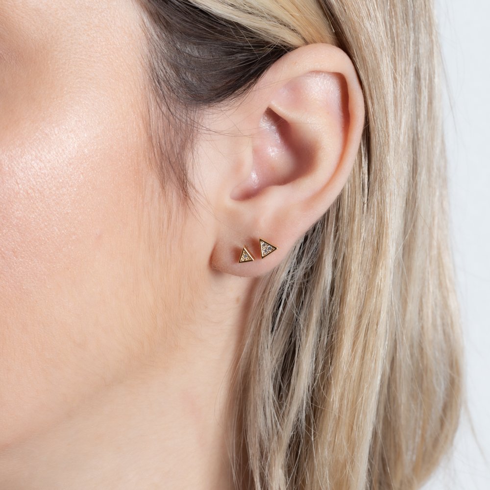 Duplo-67-Do Brinco Duplo De Triângulo Cristal.