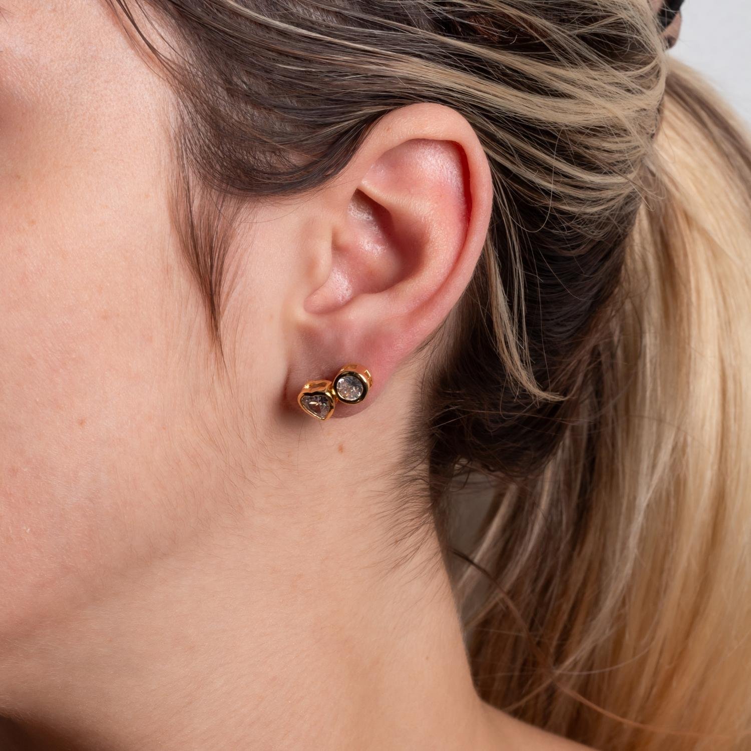 Duplo-72-Do Brinco Duplo De Gota E Ponto De Luz Cristal.