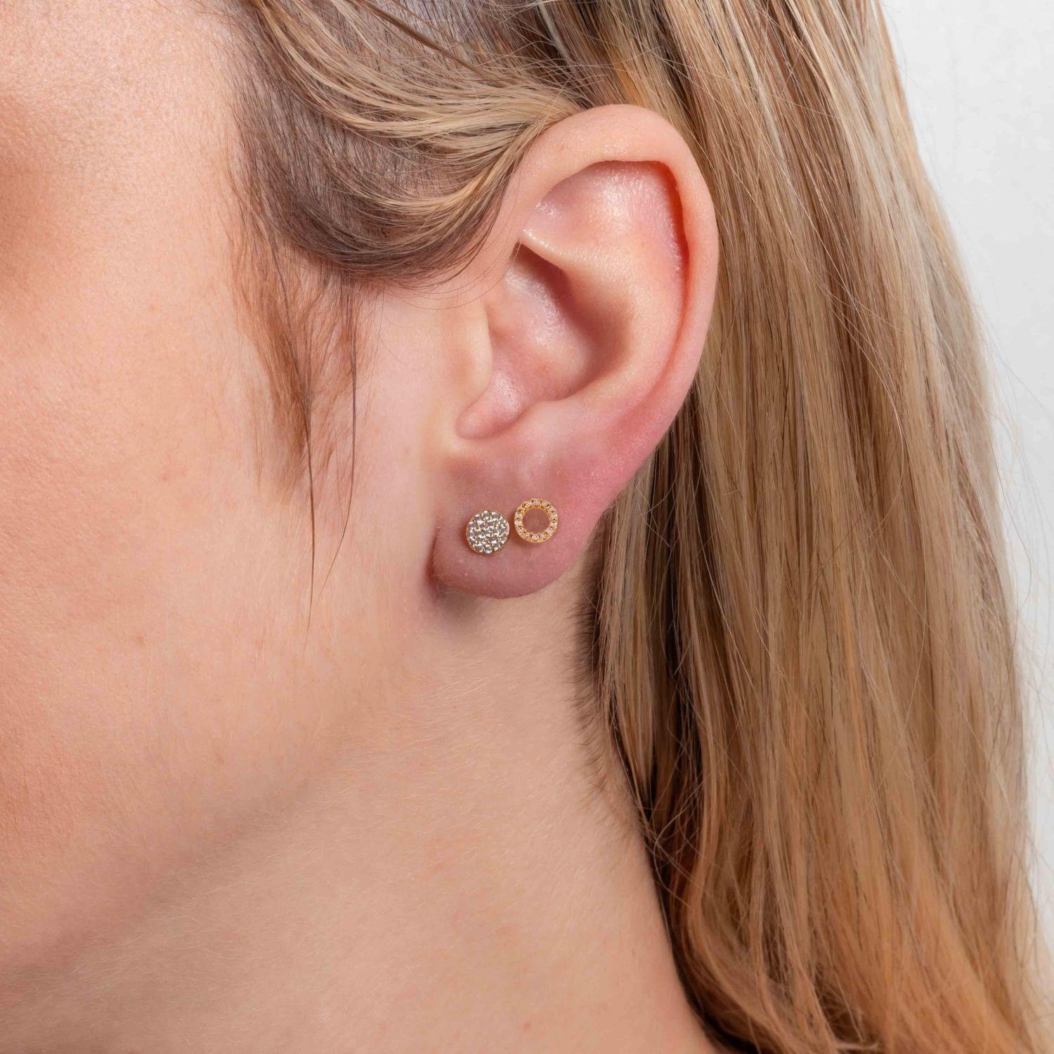 Duplo-89-Do Brinco Duplo Cravejado De Zircônias Cristais.