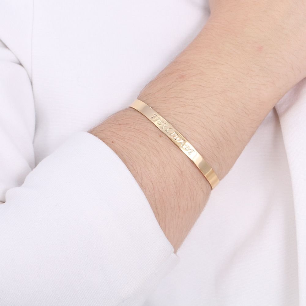 Brc-14-Fo Bracelete Chapado Escrita: Fidelidade