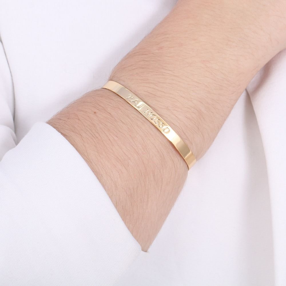 Brc-18-Fo Bracelete Chapado Escrito: Pai Nosso