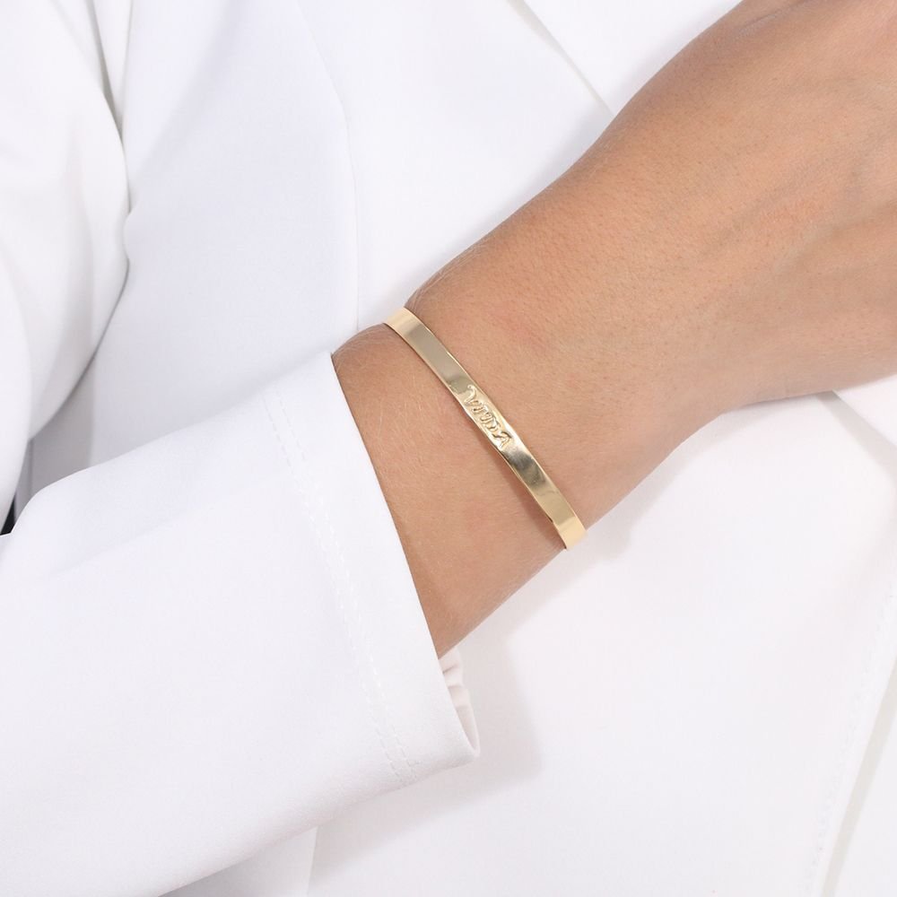 Brc-21-Fo Bracelete Chapado Escrito: Vida