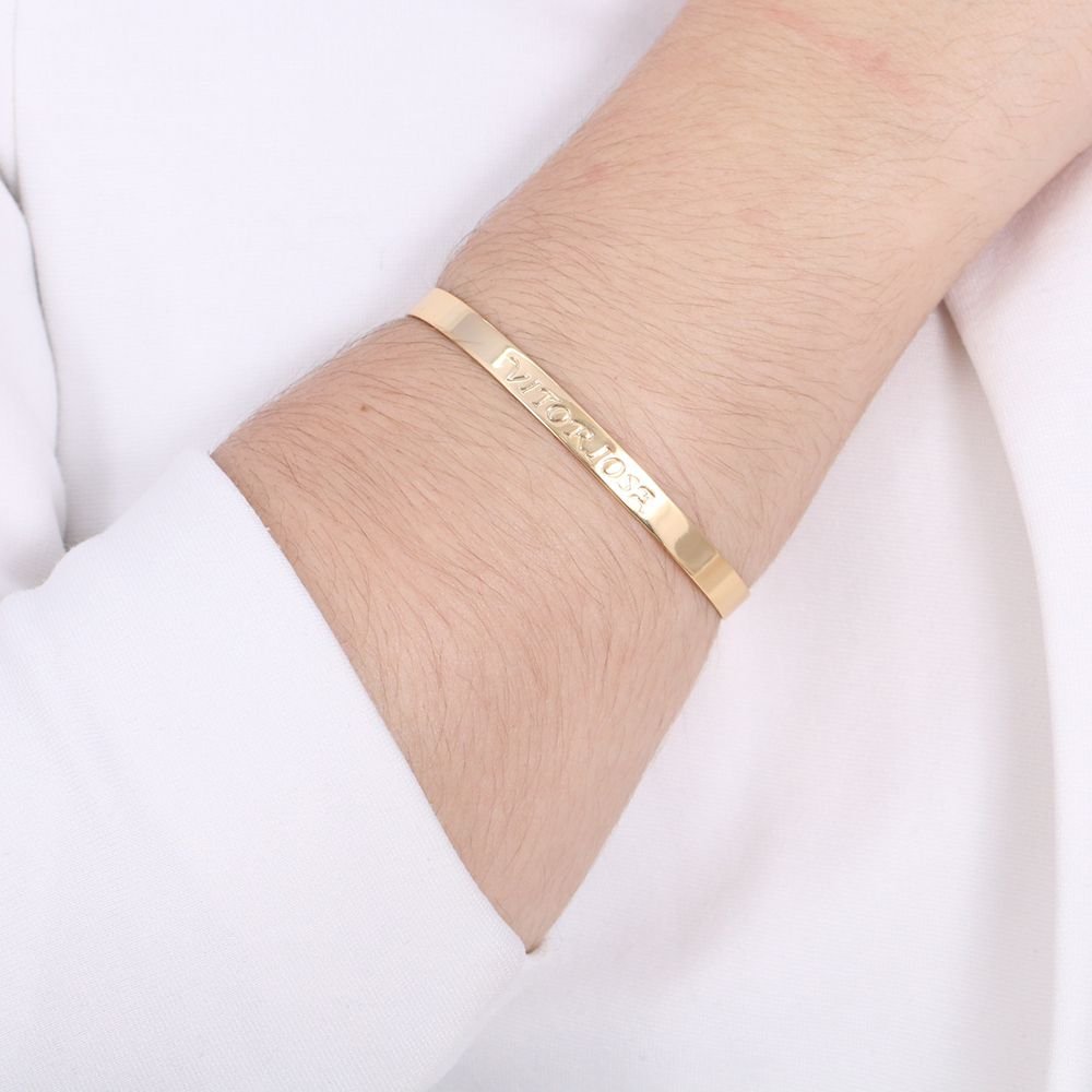 Brc-22-Fo Bracelete Chapado Escrito: Vitoriosa