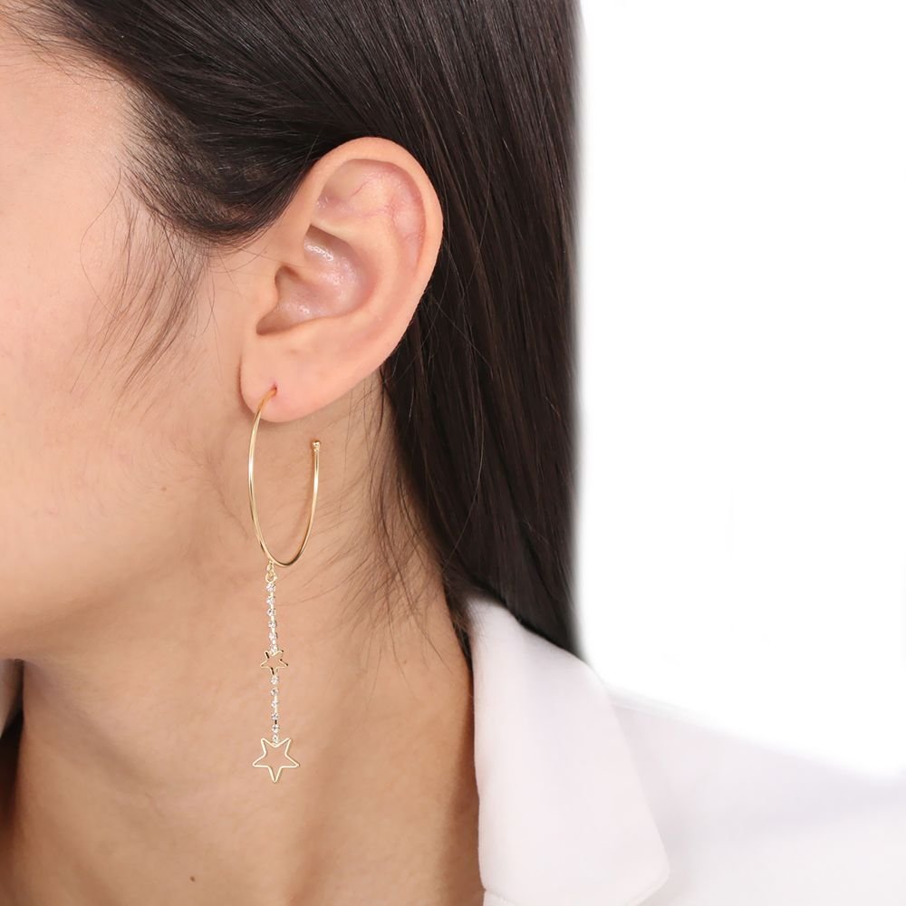 Brt-3035-Do Brinco Argola Corrente De Estrela (7,5cm)