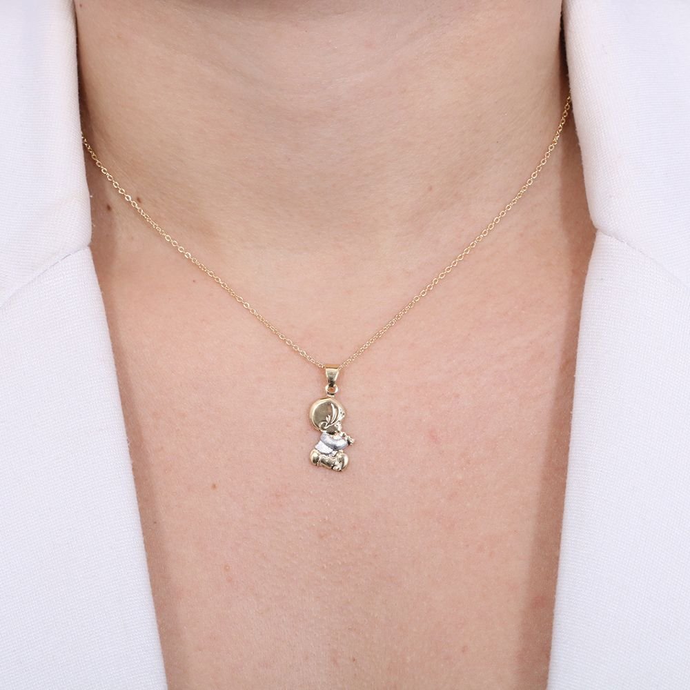 Clt-5081-Fo-C/Ródio - Colar Bebê Com Ródio