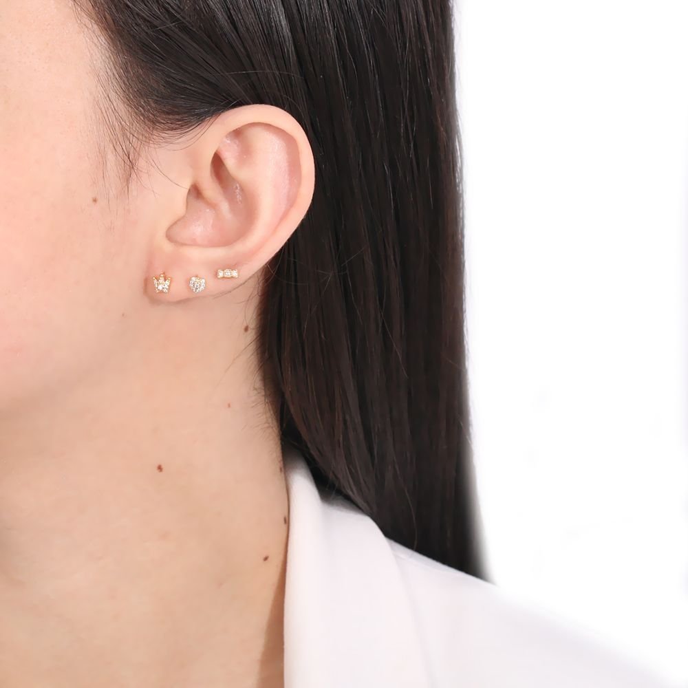 Trio-305-Do Brinco Trio Cravejado (Coroa, Laço, Coração)