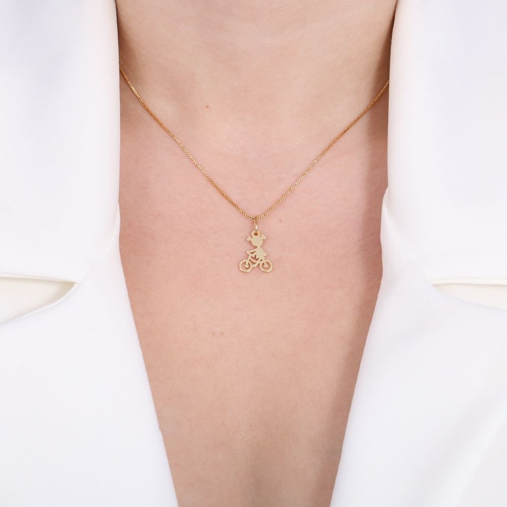 Cls-231-Fo 45cm+5cm Colar Menina De Bicicleta