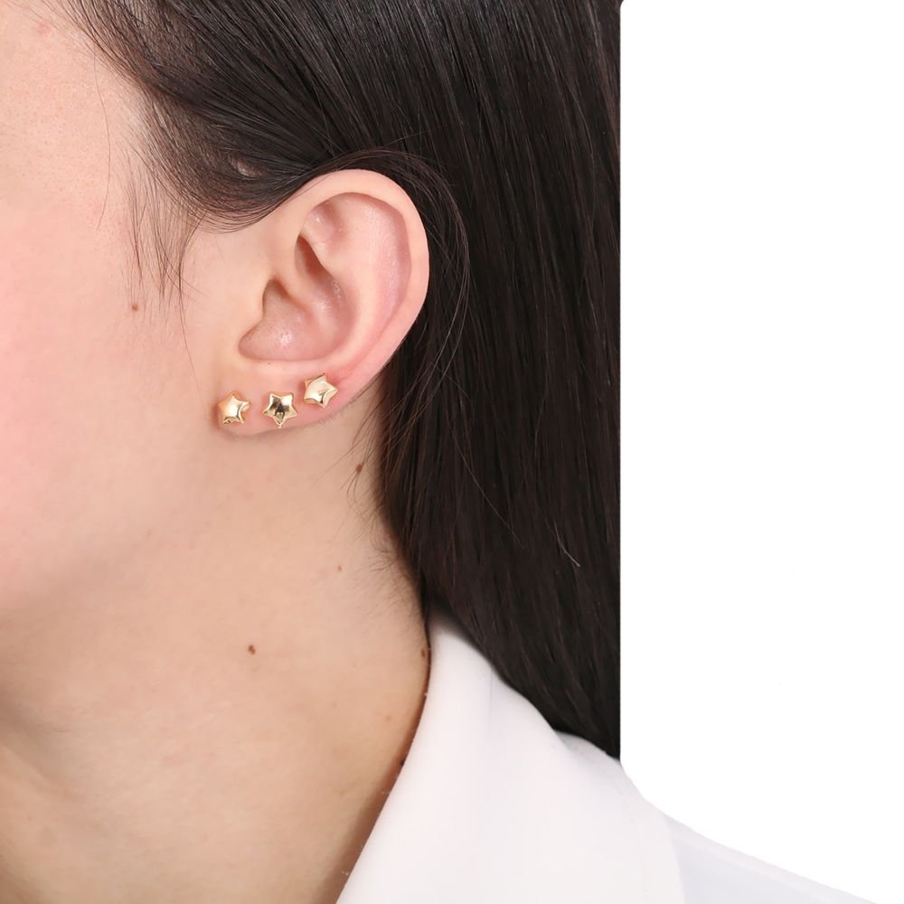 Trio-350-Do Trio De Brincos De Estrela (8mm)