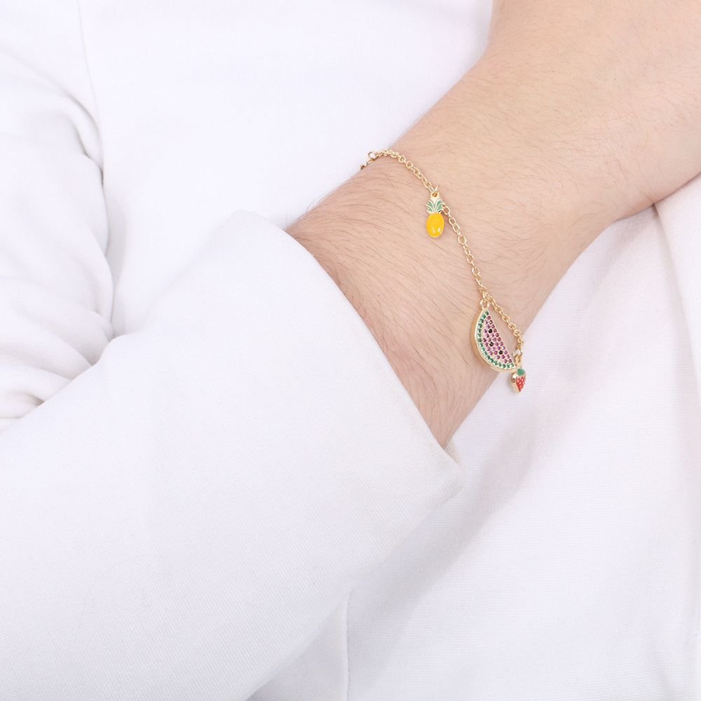 Pst-2515-Fo - Pulseira Frutas Esmaltadas