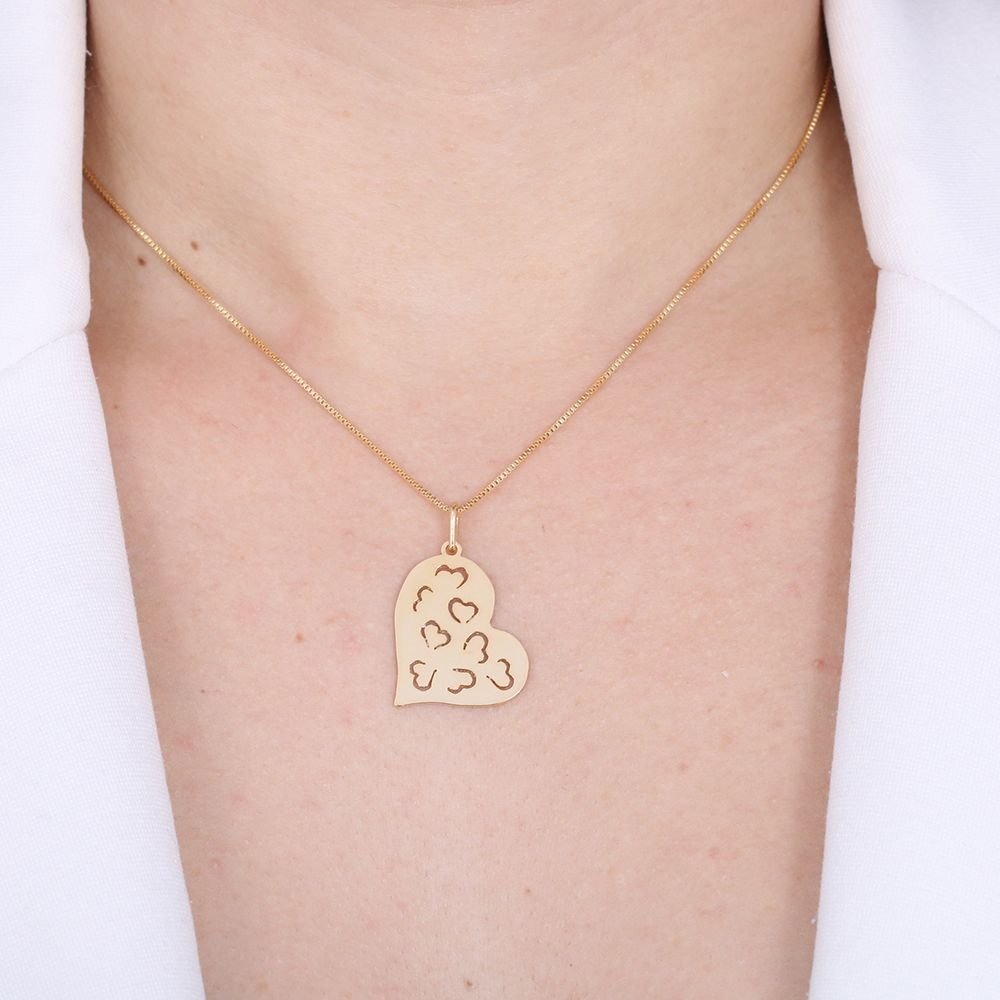 Cls-120-Fo 45cm+5cm Colar Coração