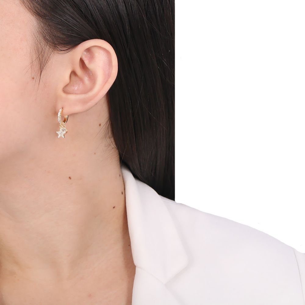 Ag-314-Do Brinco Argola Articulada Com Estrela