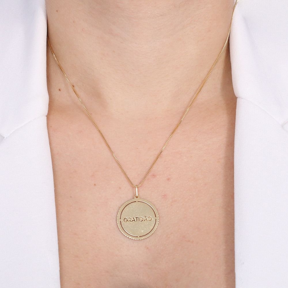 Cls-131-Fo 50cm+5cm Colar Medalha Gratidão