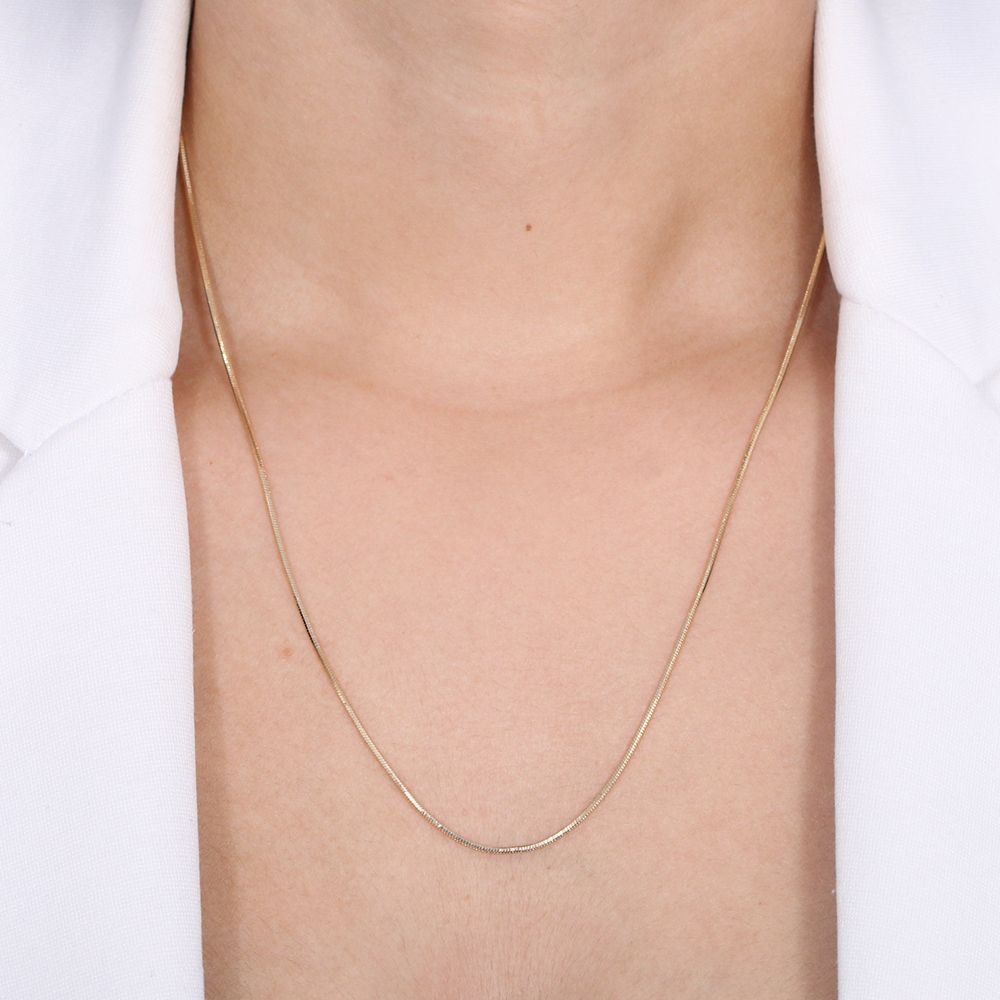 Co-97-Fo (50cm+5cm) Colar De Malha Fina