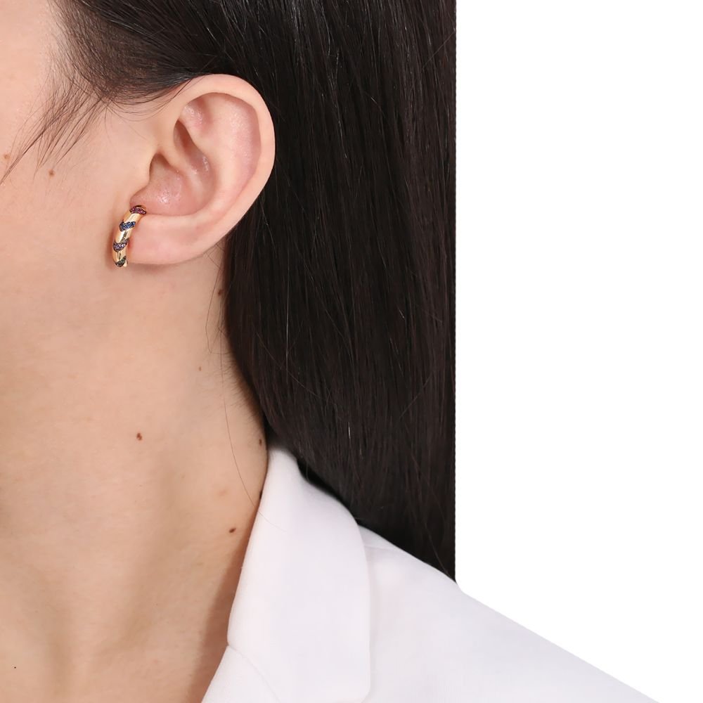 Brd-686-Do-C/Ródio Brinco Cravejado Com Detalhes No Ródio