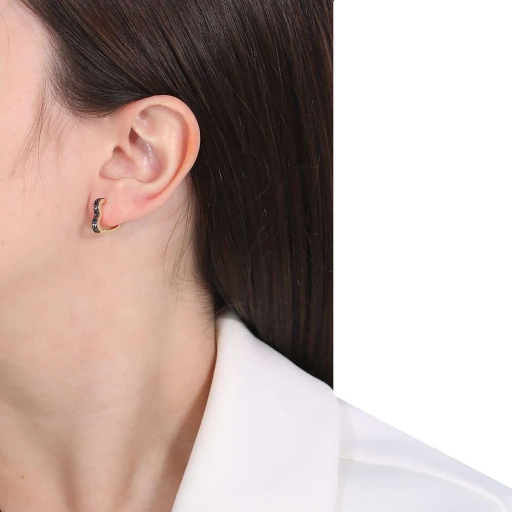 Ag-356-Do-C/Ródio Argolinha Cravejada Com Detalhes Em Ródio