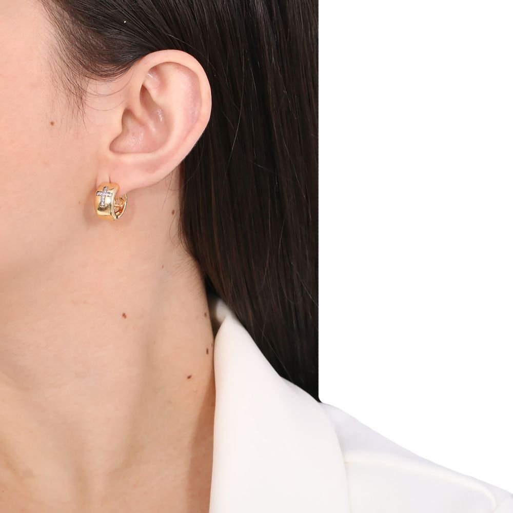 Ag-311-Do Argolinha Cruz Cravejada Com Micro Zircônias