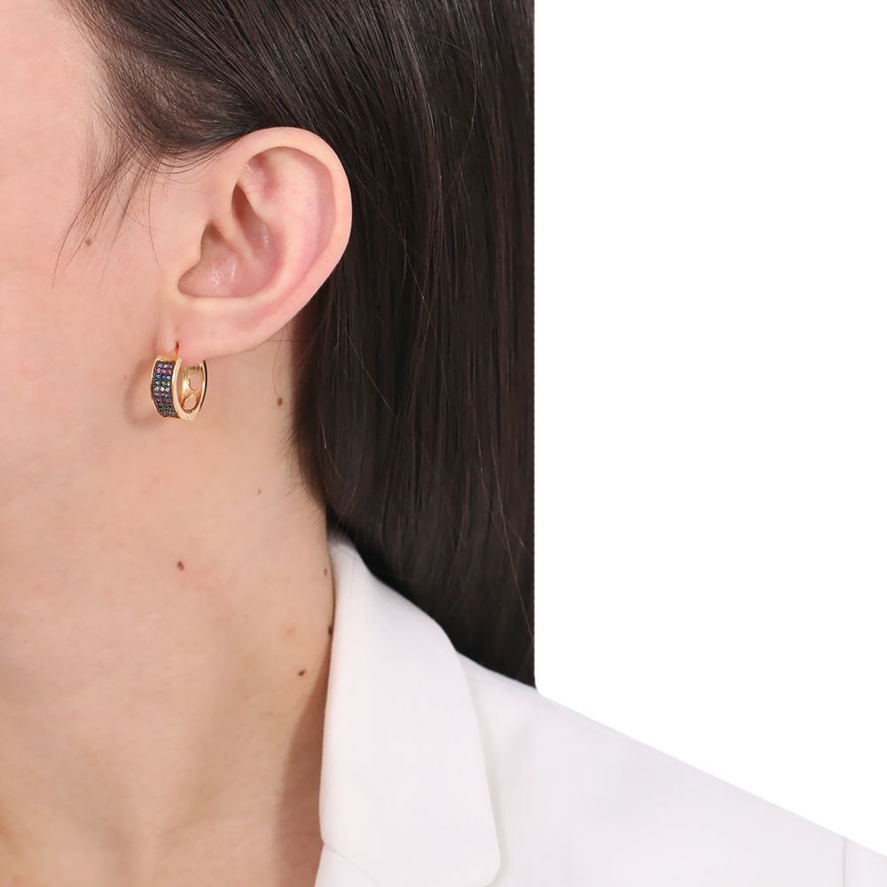 Ag-365-Do-C/Ródio Argolinha Cravejada Com Detalhes Em Ródio