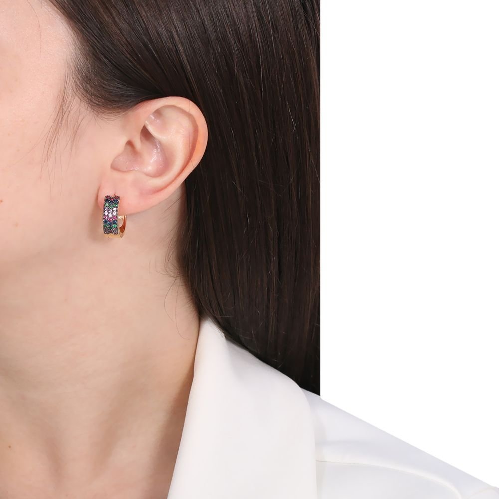 Ag-366-Do-C/Ródio Argolinha Cravejada Com Detalhes Em Ródio