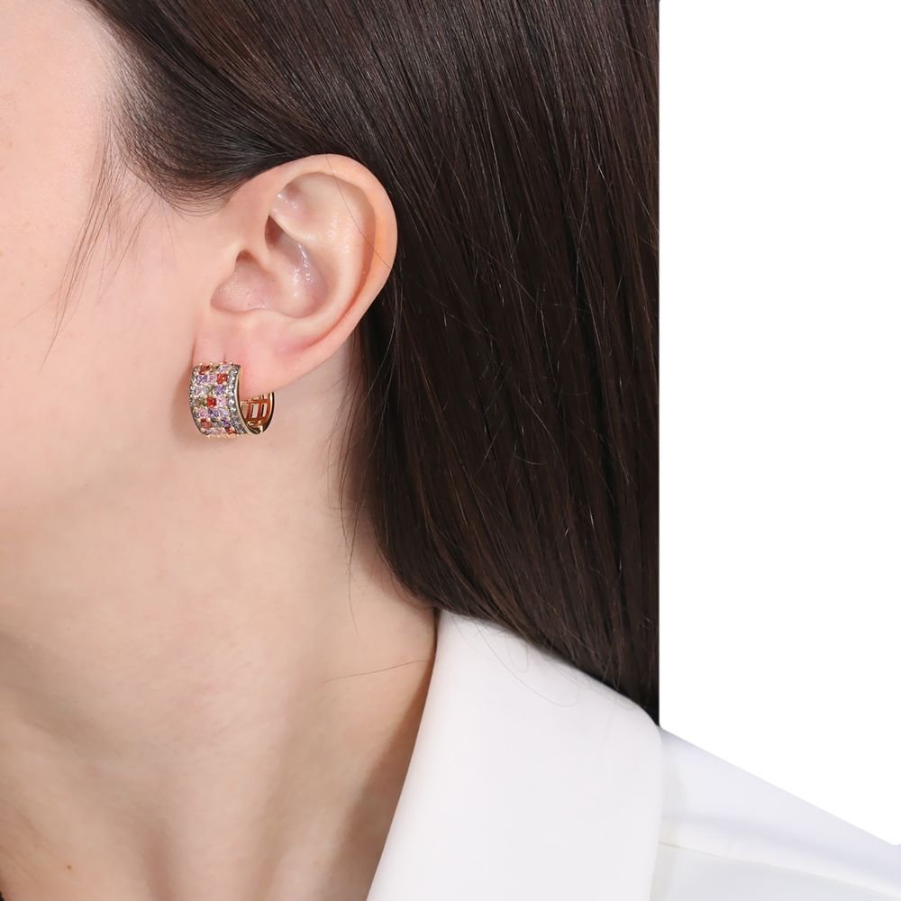 Ag-368-Do-C/Ródio Argolinha Cravejada Detalhada Em Ródio