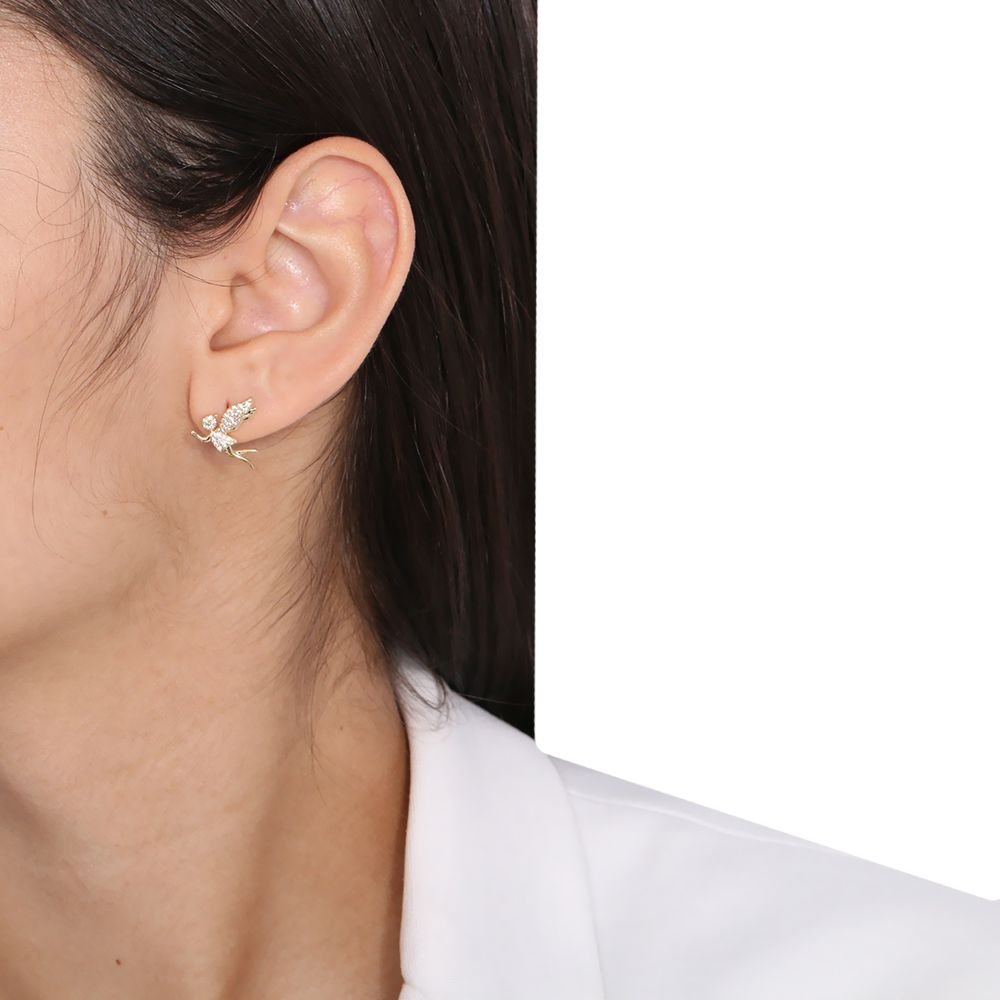 Brf-632-Do Brinco De Flor E Fada Cravejados Com Micro Zircôn