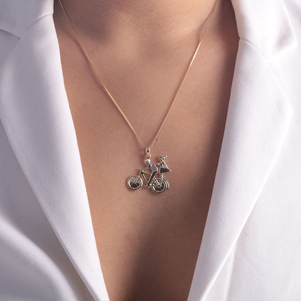 Clt-5253-Fo-C/Ródio Colar Namorados (40cm+5cm)