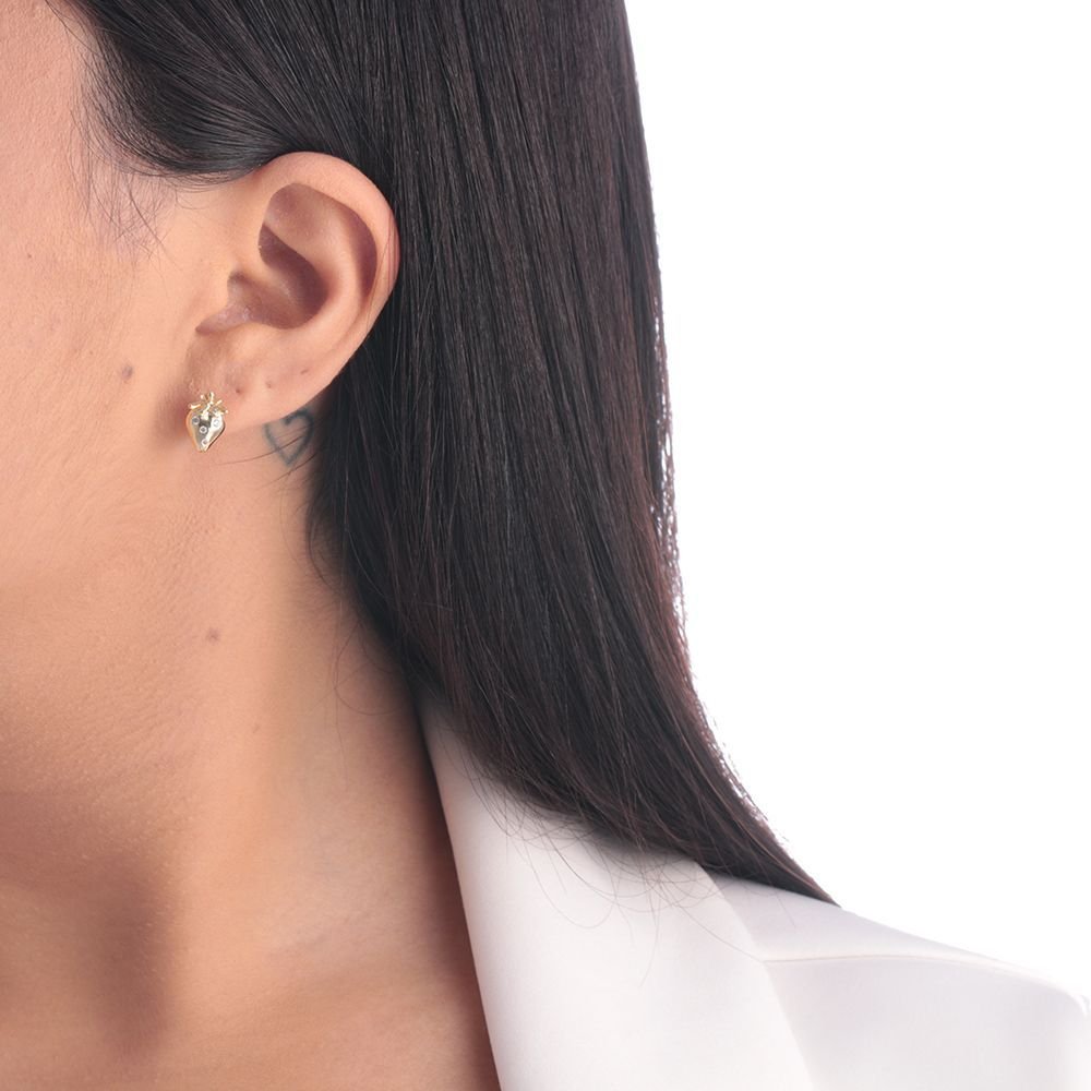 Brf-650-Do Brinco De Morango Cravejado Com Micro Zircônias