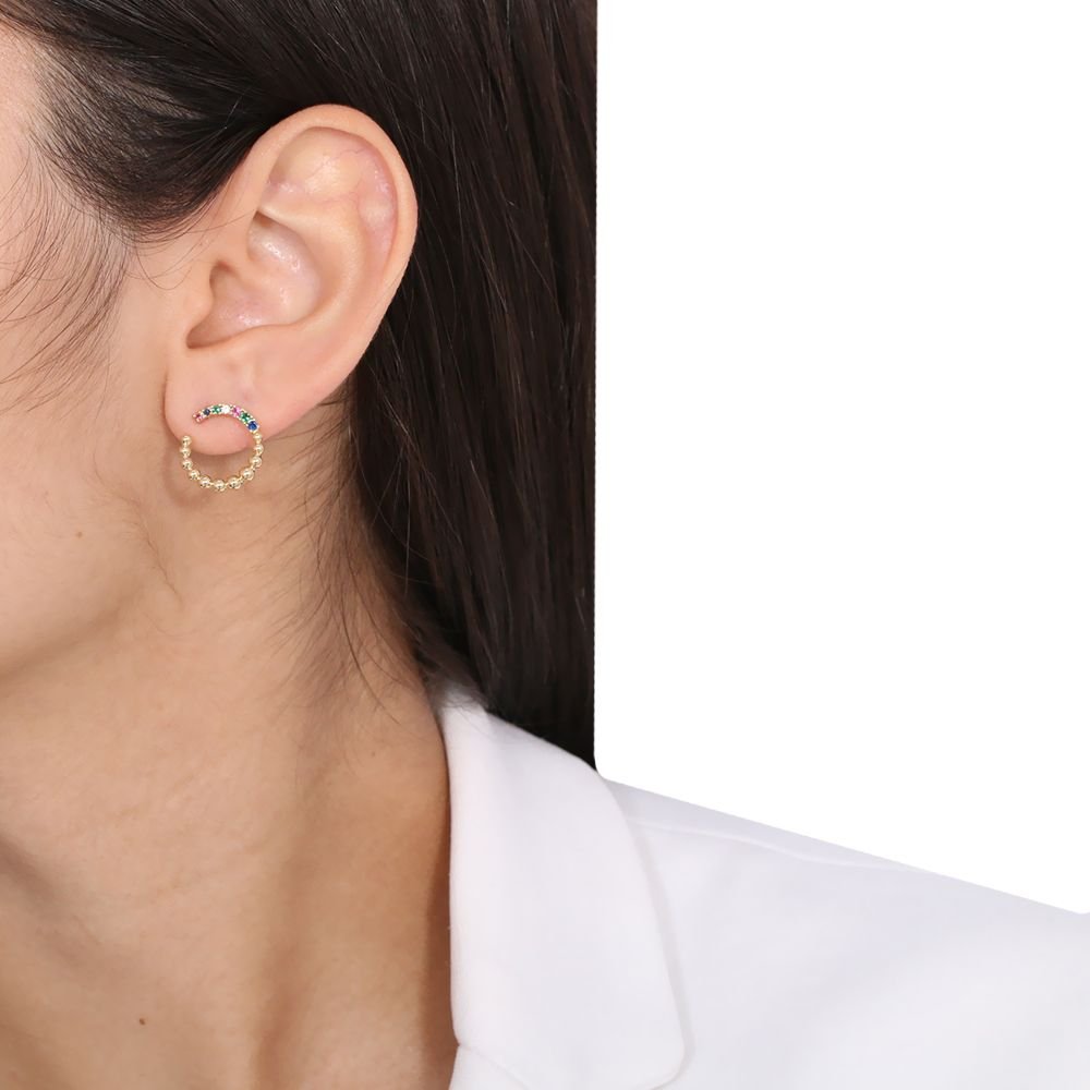 Brd-742-Do Brinco Círculo Cravejado Com Micro Zircônias Colo