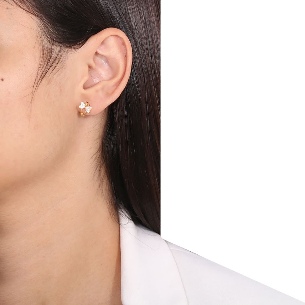 Ag-479-Do Brinco De Argolinha De Laço Cravejado