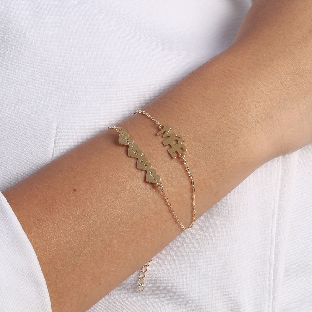 PRS-337-FO PULSEIRA MÃE E CORAÇÕES COM NOMES
