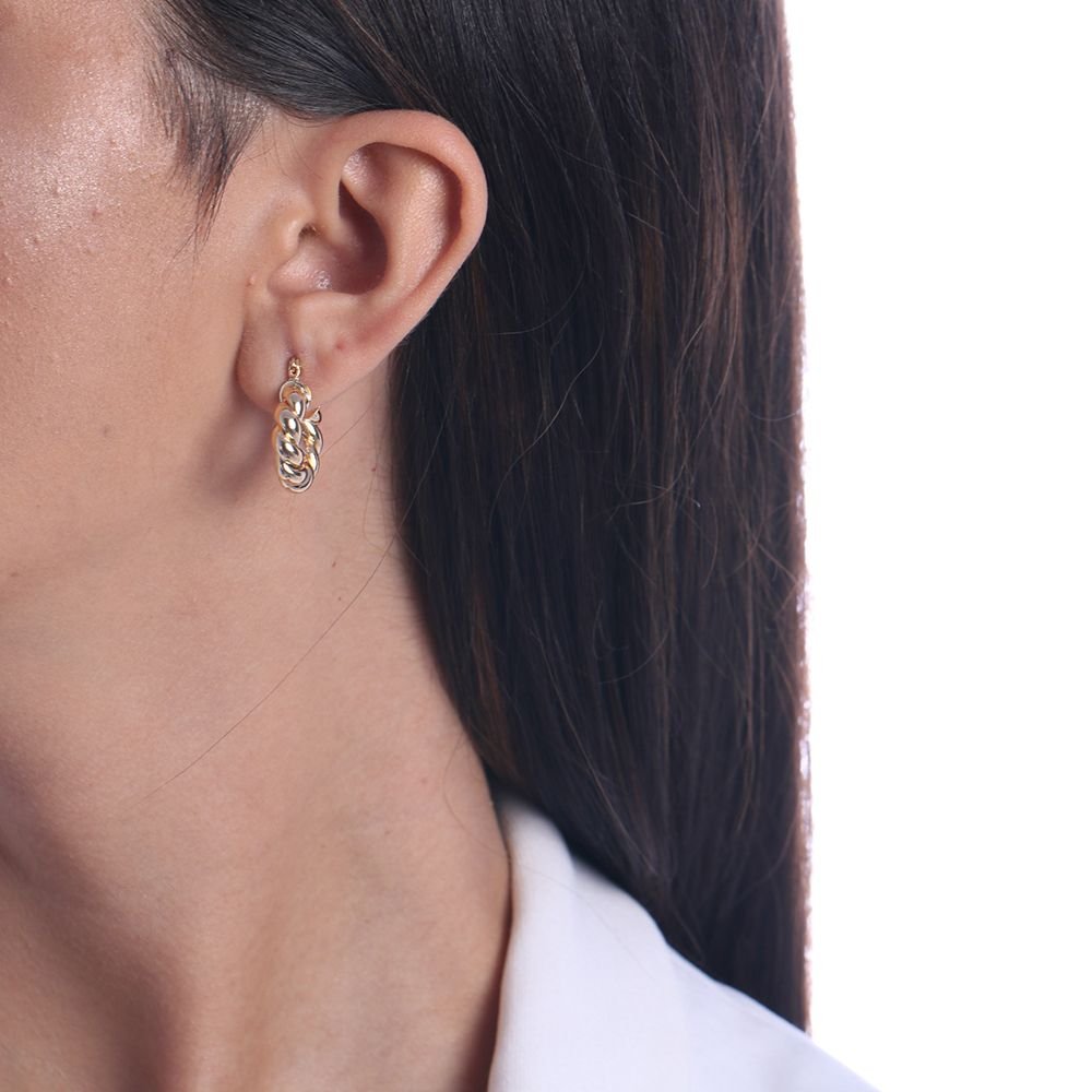 Brt-6795-Do Brinco De Argola Torcida Com Fecho Italiano (22mm). Brt-6795-Do Brinco De Argola Torcida Com Fecho Italiano (22mm).