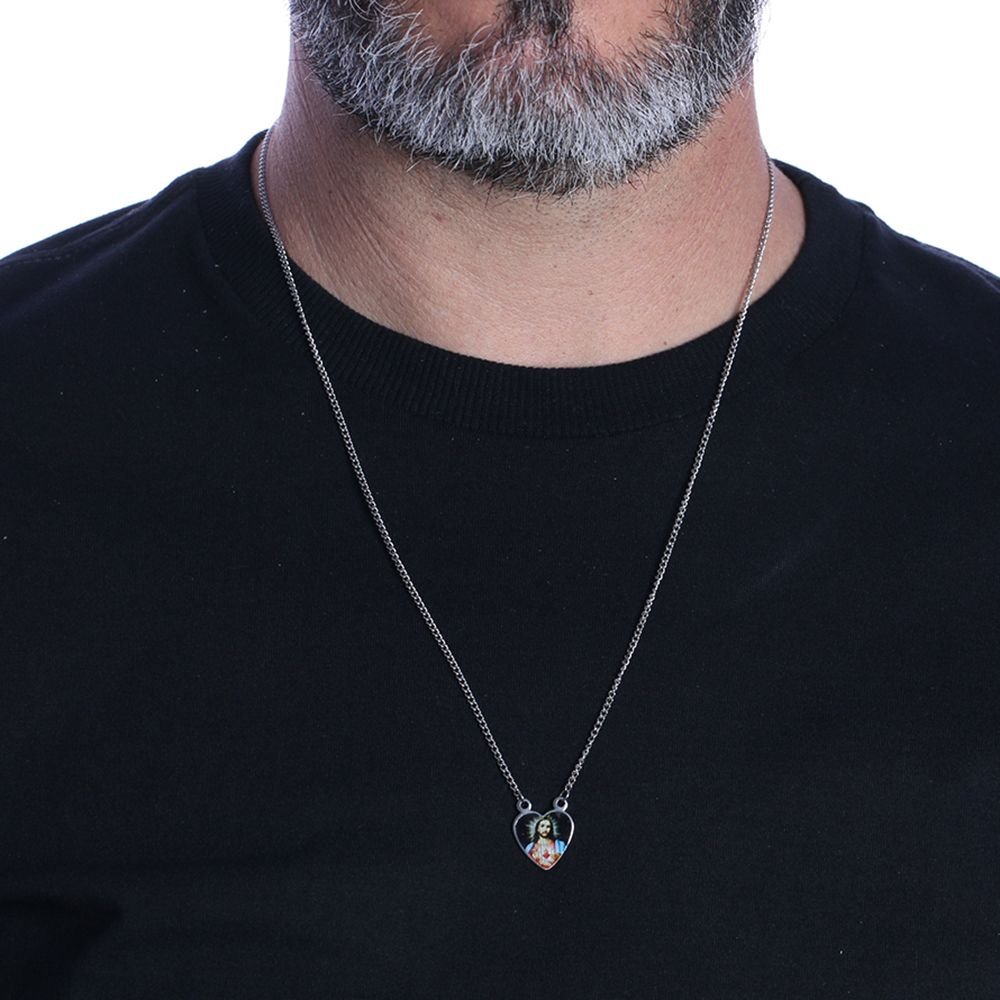 Esc-119 (Aço Inox) Escapulário Masculino