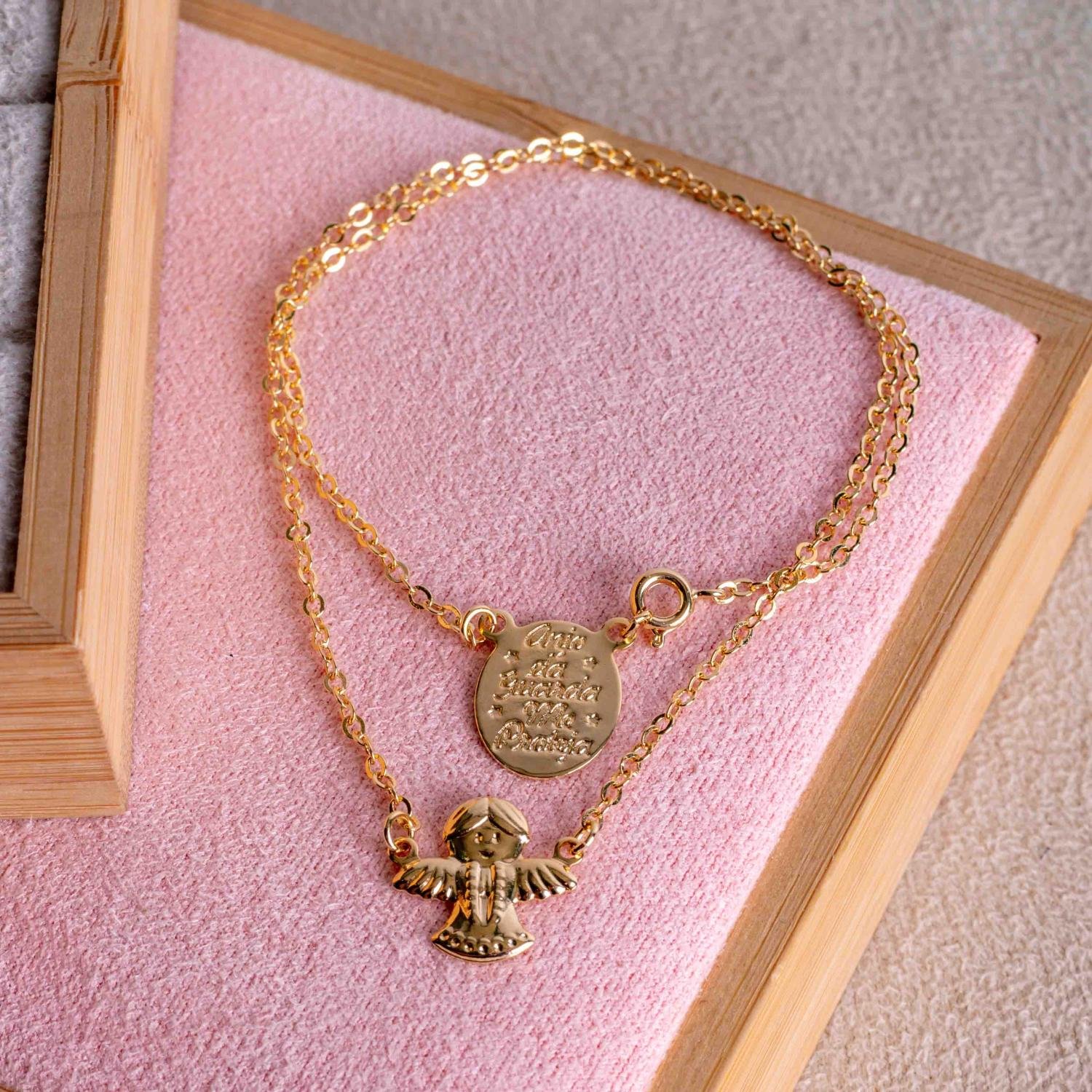 Esc-199-Fo Escapulário Plaquinha De Anjo Da Guarda (29,5cm).