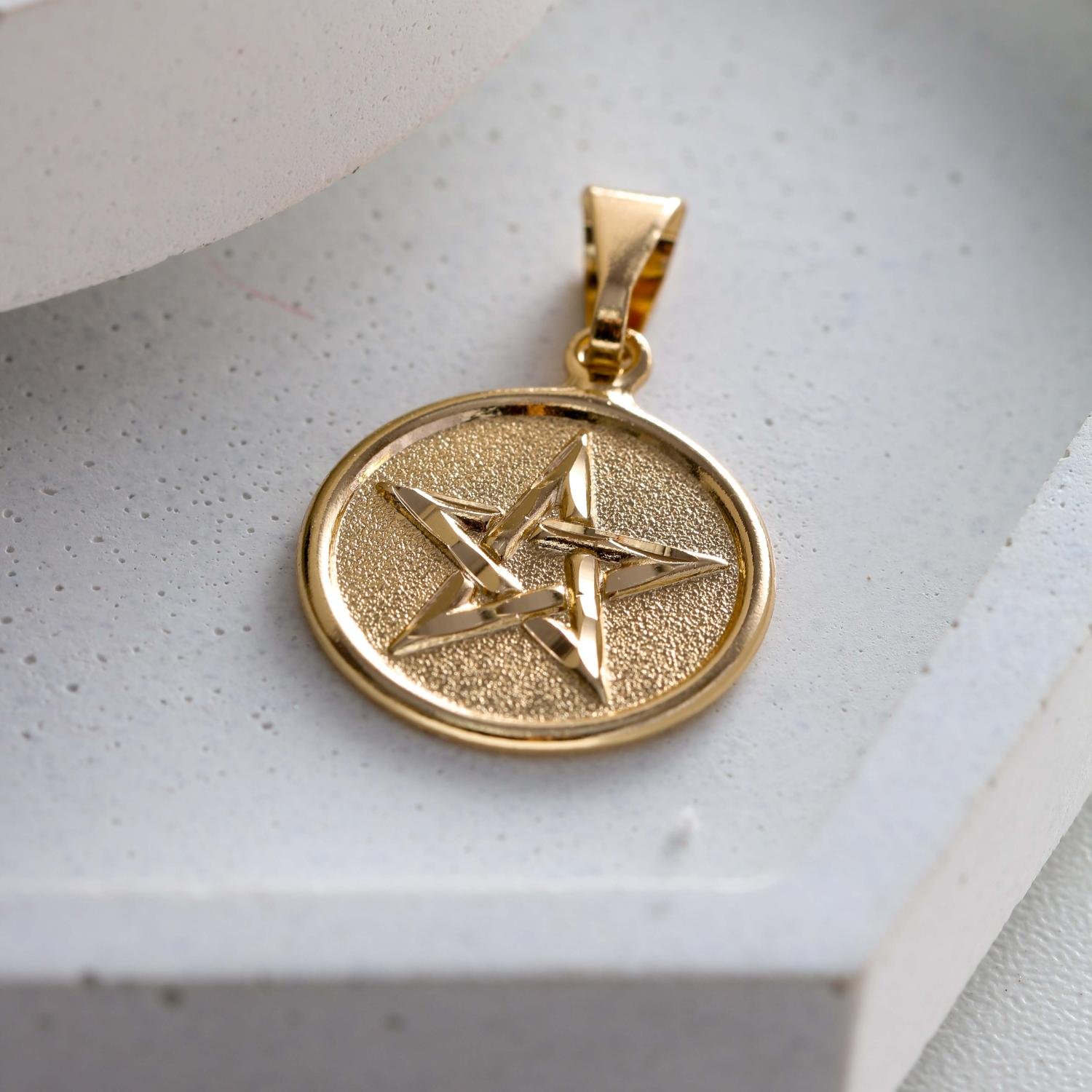 Pgt-160-Fo Pingente Medalha Estrela De Davi