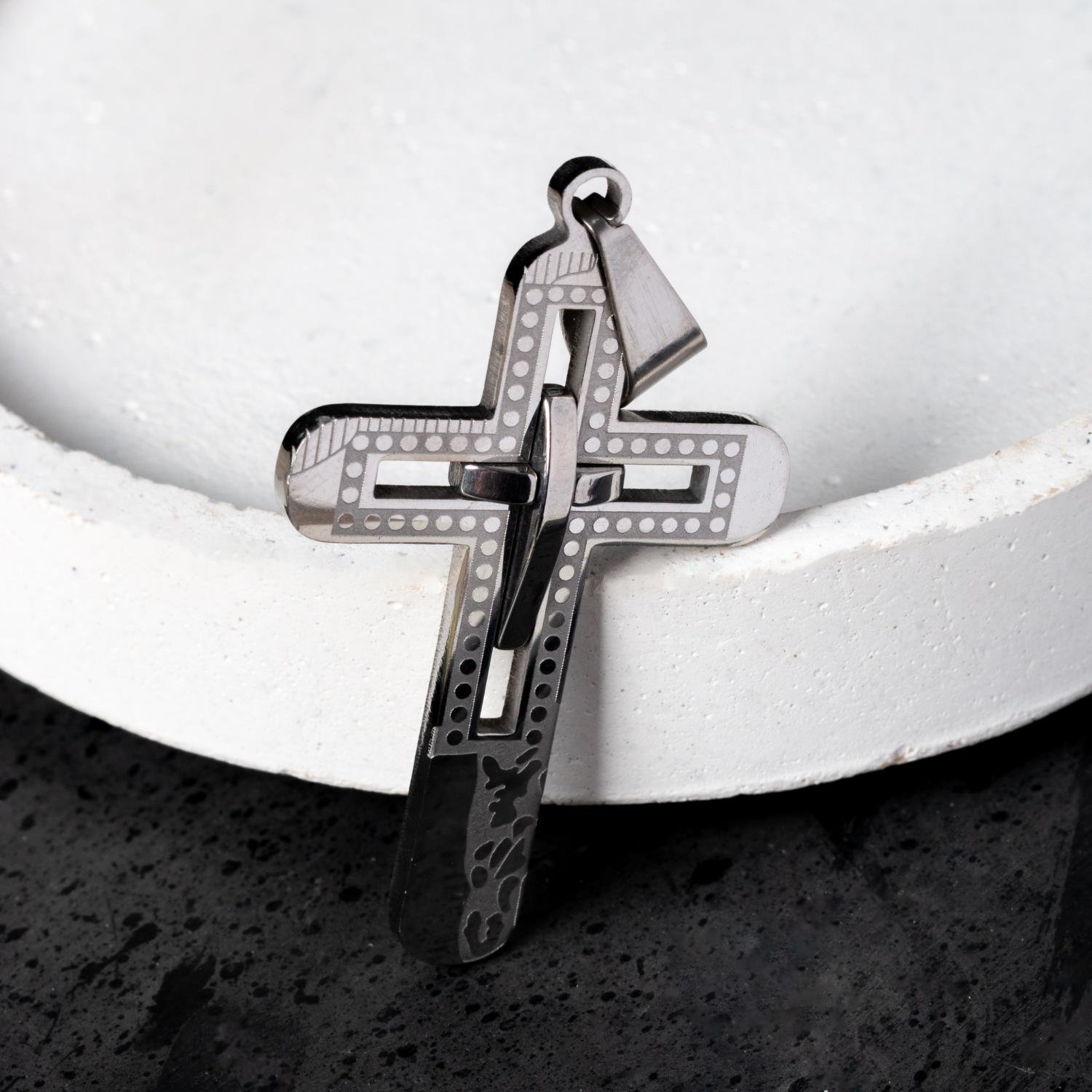 Pgt-207 (Aço Inox) Pingente De Cruz